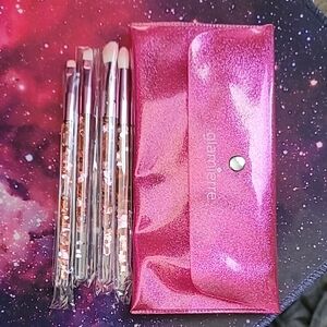 Pink Glitter Makeup EyeBrush Set